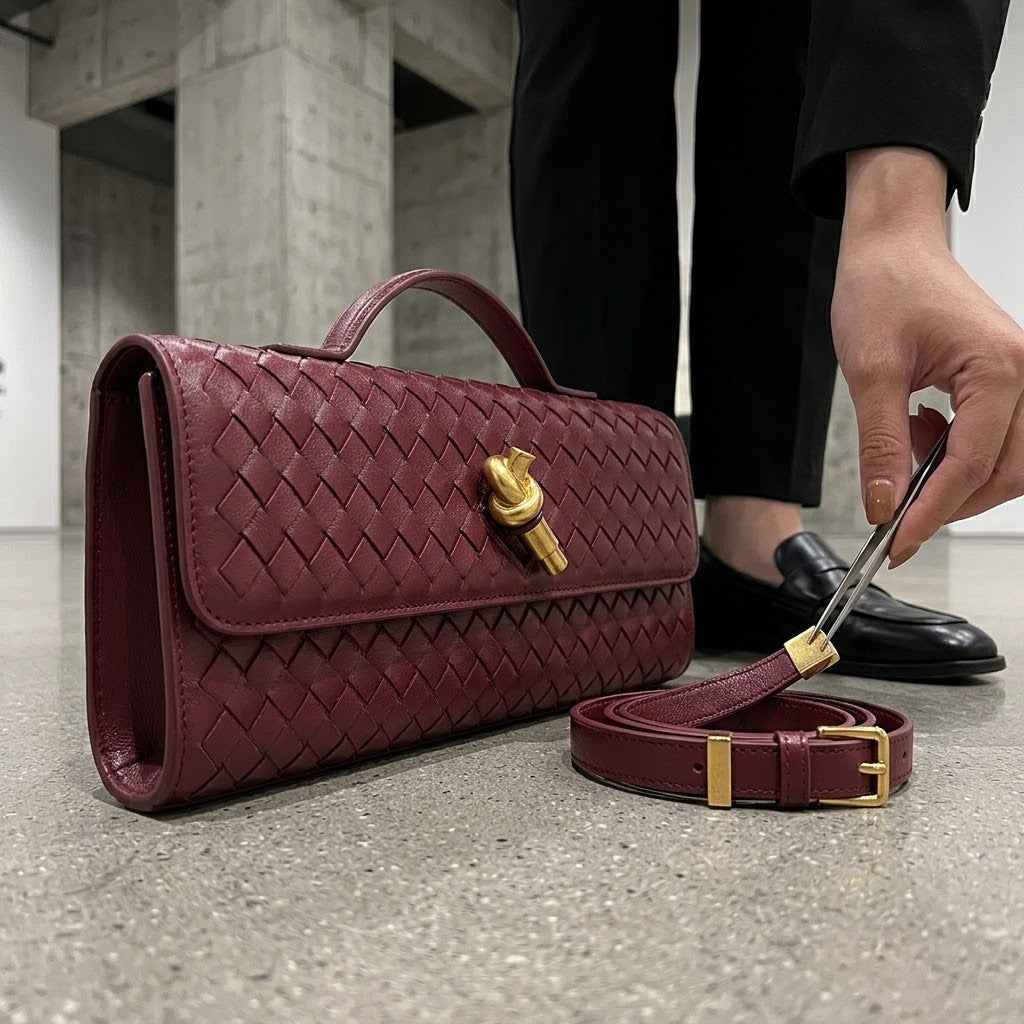 Melanie Clutch Bag with Gold Knot Detail