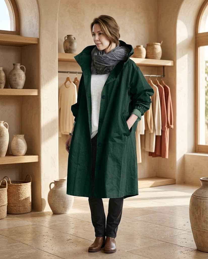 Women's Button up Short Trench Coat