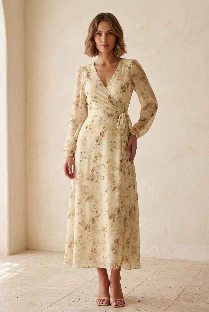Vaelis | Flutter Sleeve Midi Dress