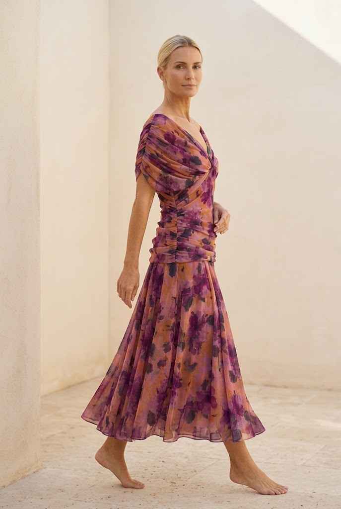 Calen | Off Shoulder Flow Midi Dress