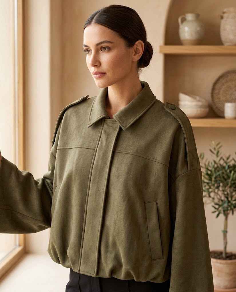 Women's Vintage Oversized Bomber Jacket