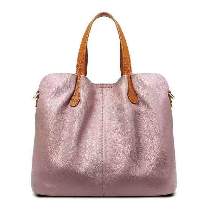 Alana | Genuine Leather Handbags Head Layer Cowhide Litchi Grain Women Handbag
