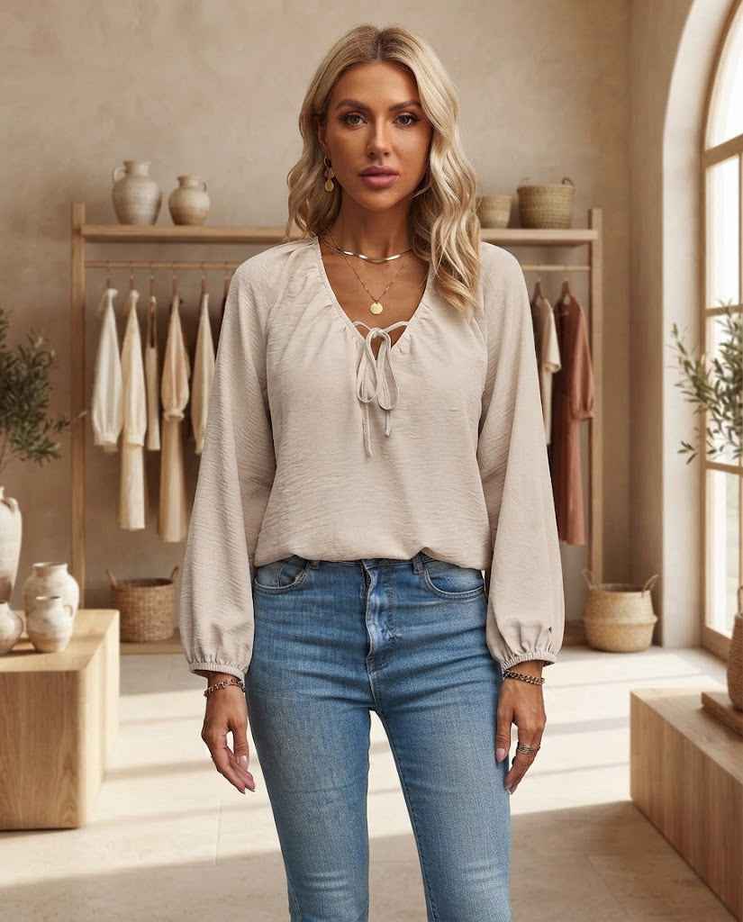 Clara | Long Blouse with V-Neck