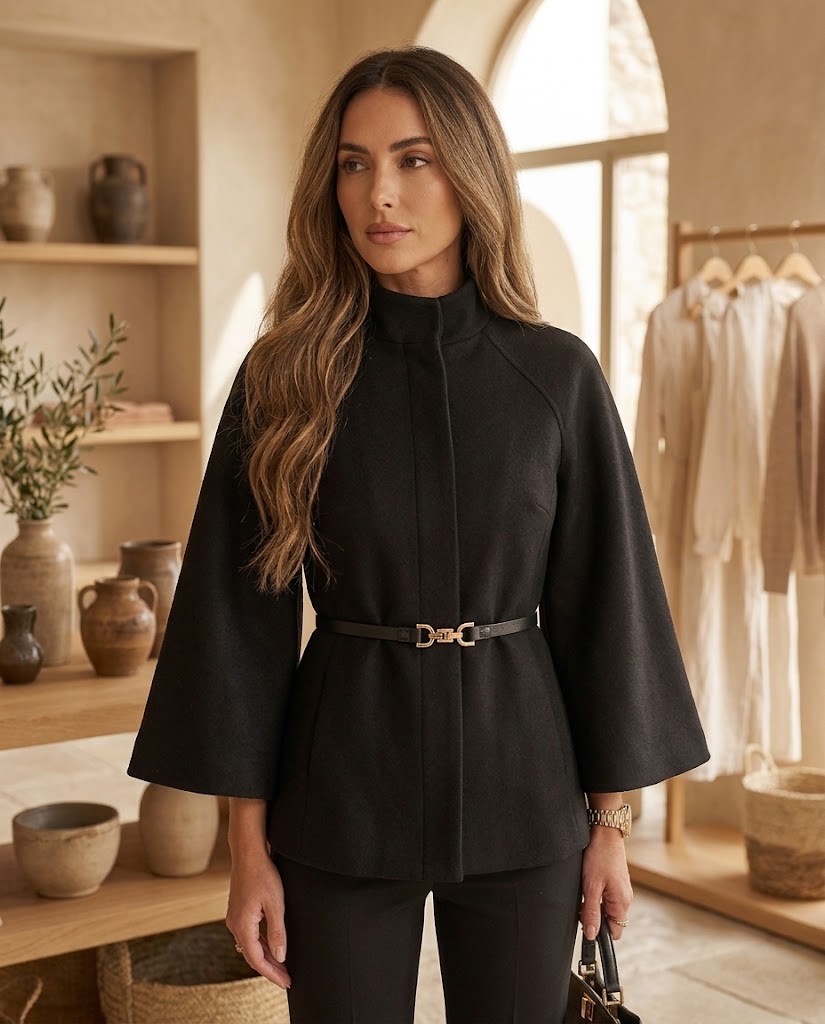 Maria Cape Belt Coat