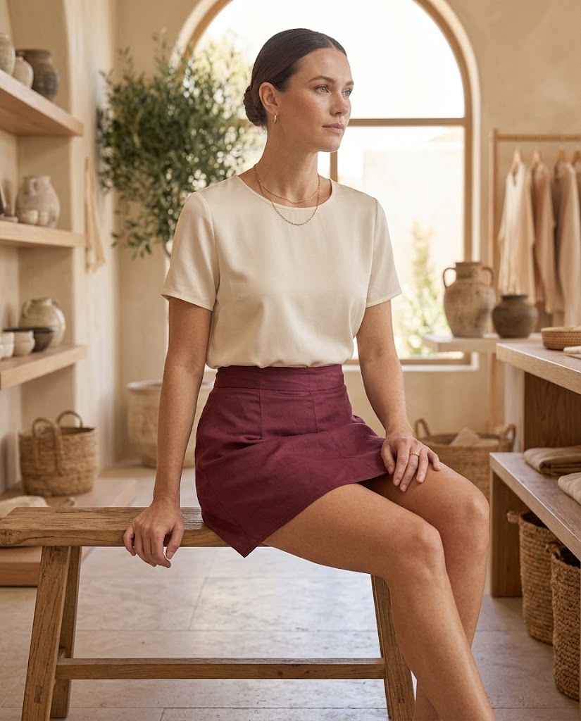 Women?s High-Waisted Satin Wrap Mini Skirt ? Tie Waist