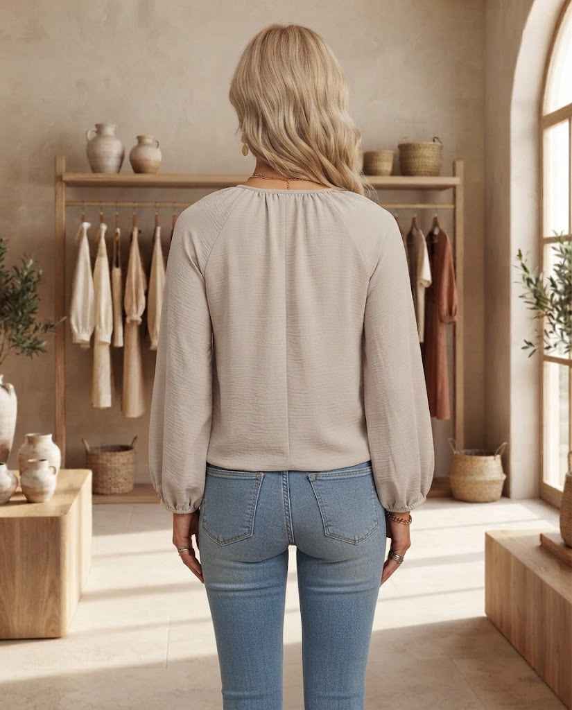 Clara | Long Blouse with V-Neck
