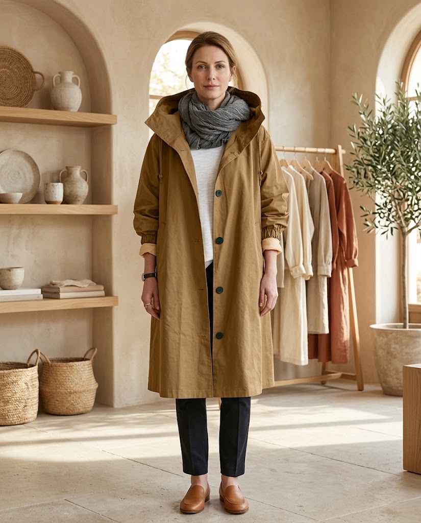 Women's Button up Short Trench Coat
