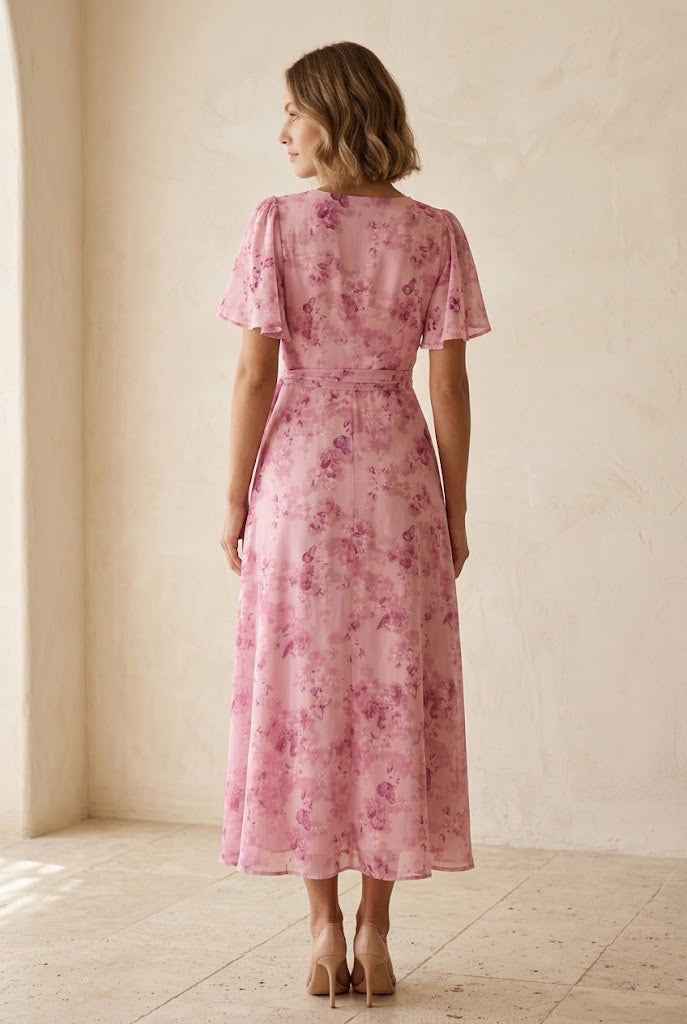 Vaelis | Flutter Sleeve Midi Dress