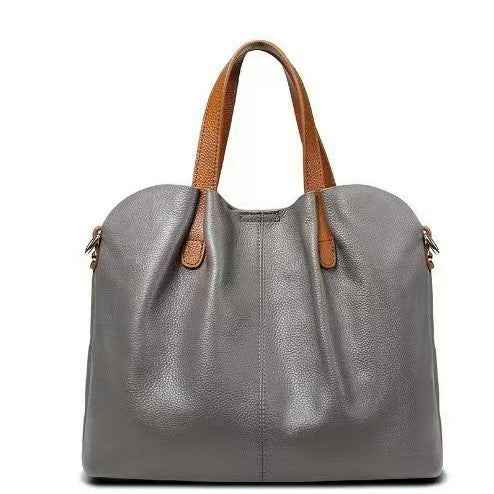 Alana | Genuine Leather Handbags Head Layer Cowhide Litchi Grain Women Handbag