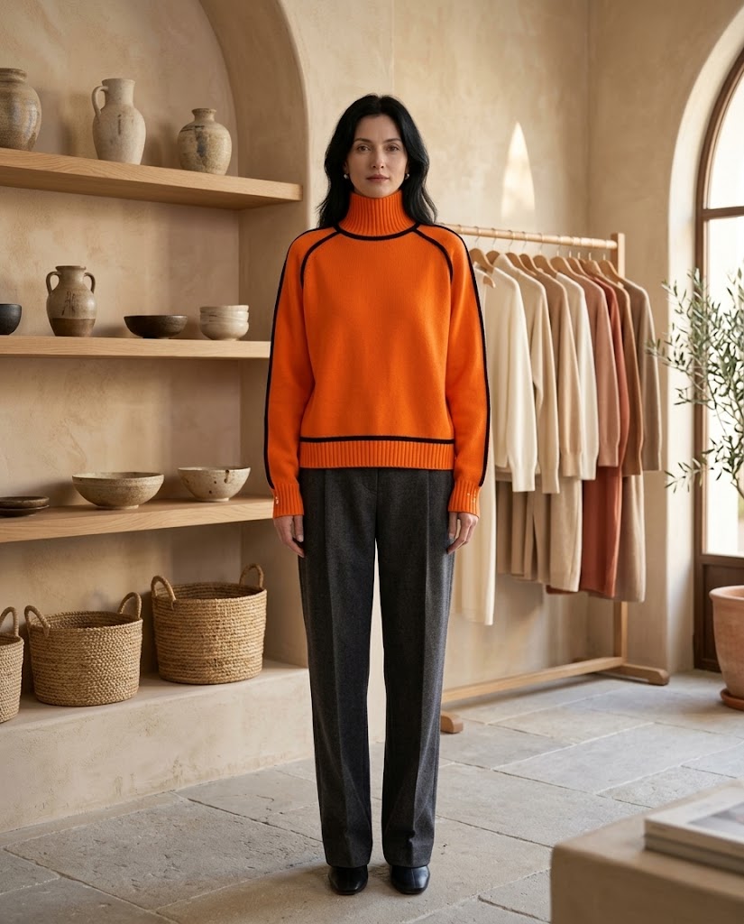 Relaxed Knit Turtleneck Sweater Threadded