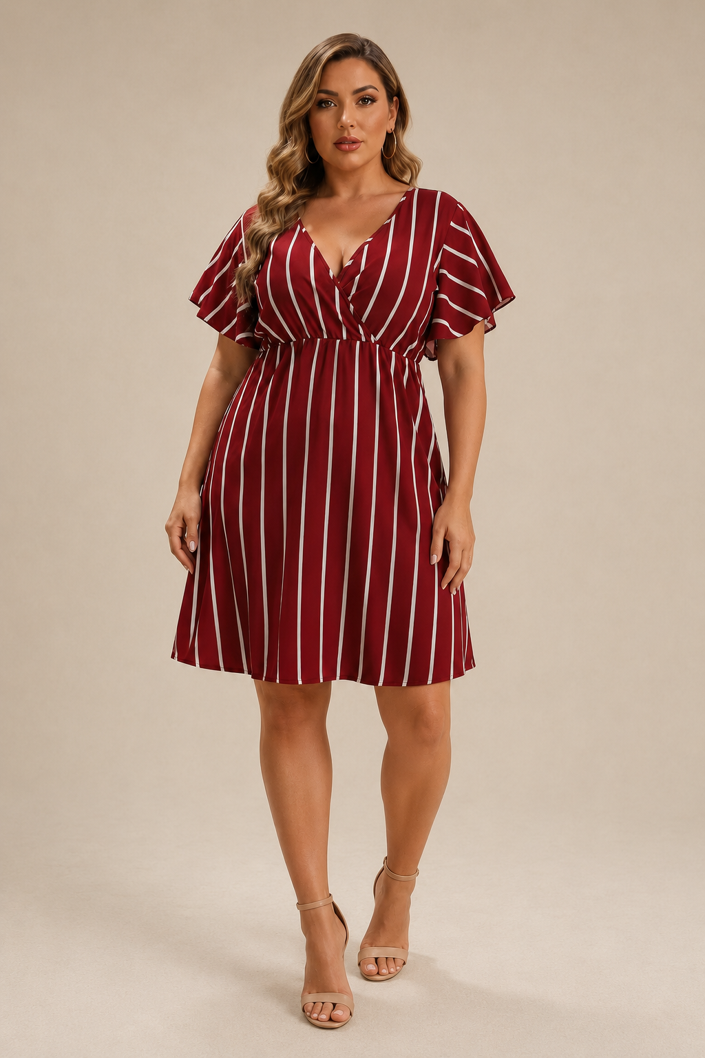 Ora | Airy Fit Patterned Midi Dress - Threadded