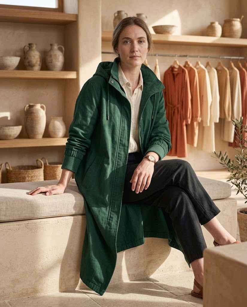 Women's Button up Short Trench Coat