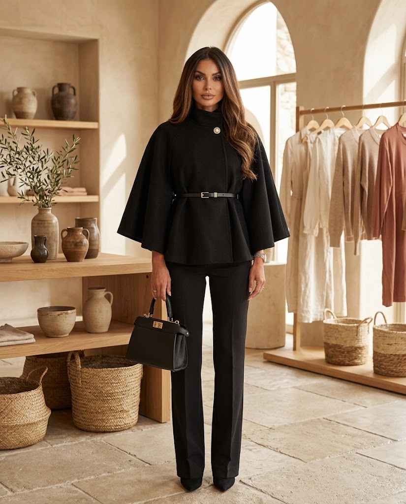 Maria Cape Belt Coat