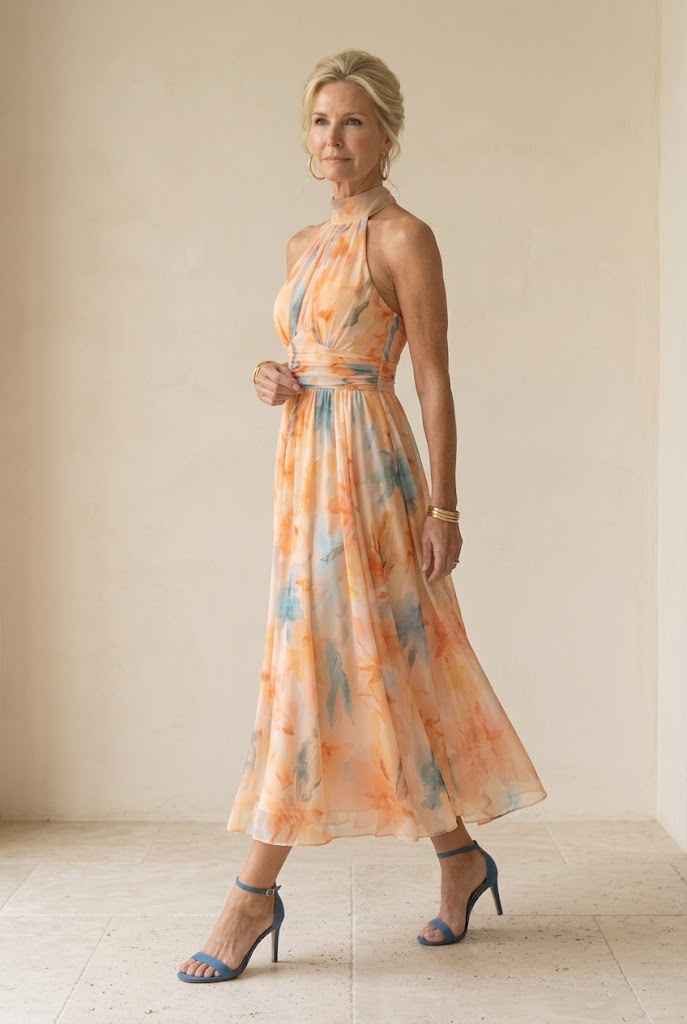 Elin | Soft Halter Midi Dress