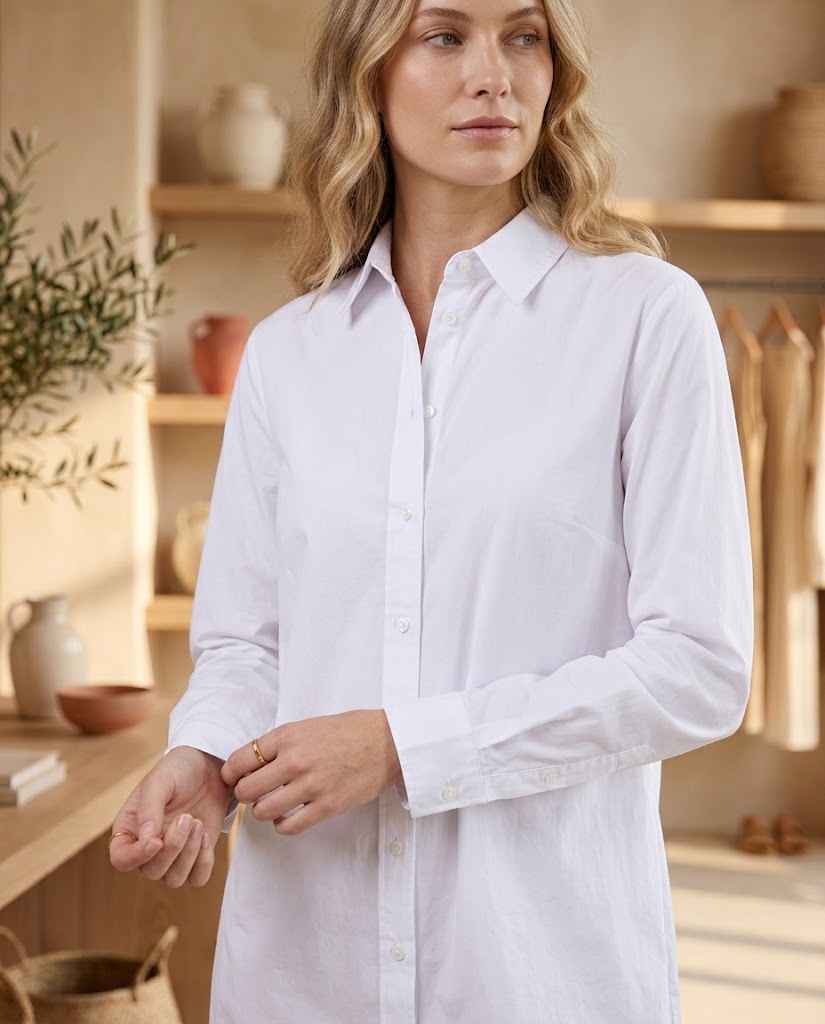 Jeanne | Long Blouse with V-Neck