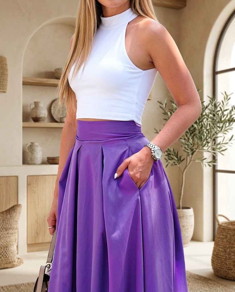 Isadora Women?s High-Waisted A-Line Maxi Skirt