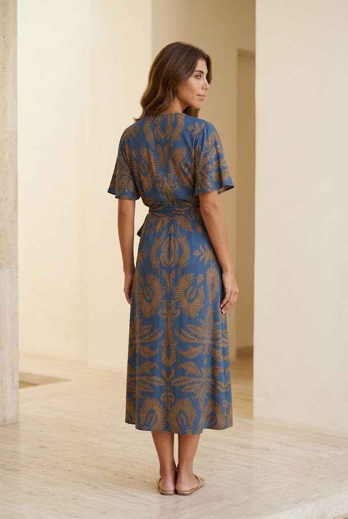 Lune | Natural Wrap Midi Dress
