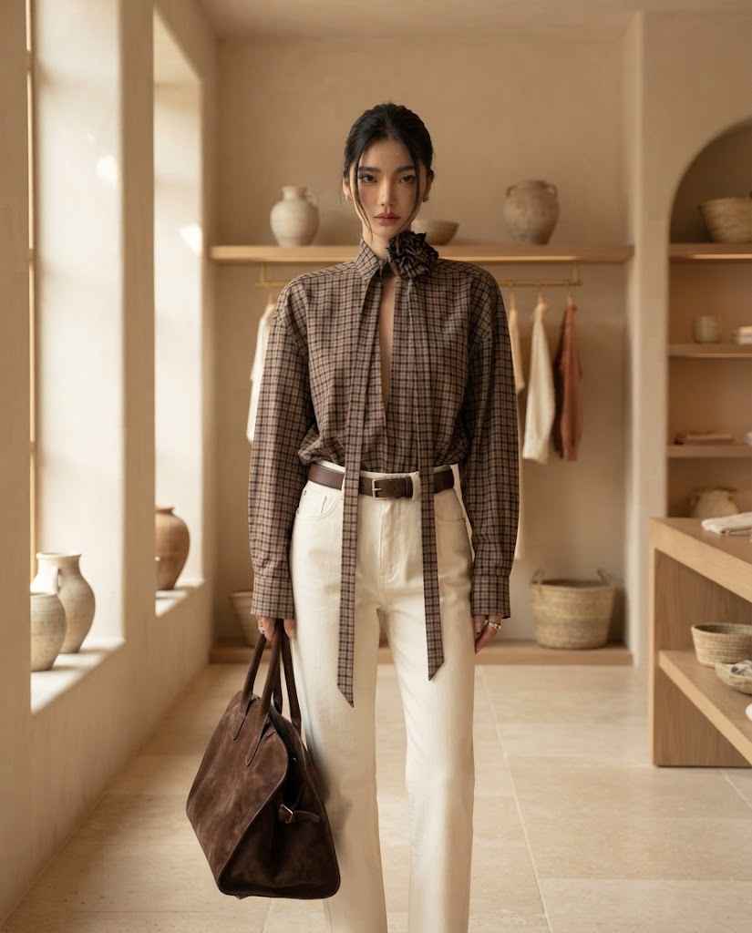 Ines | Long Blouse with V-Neck