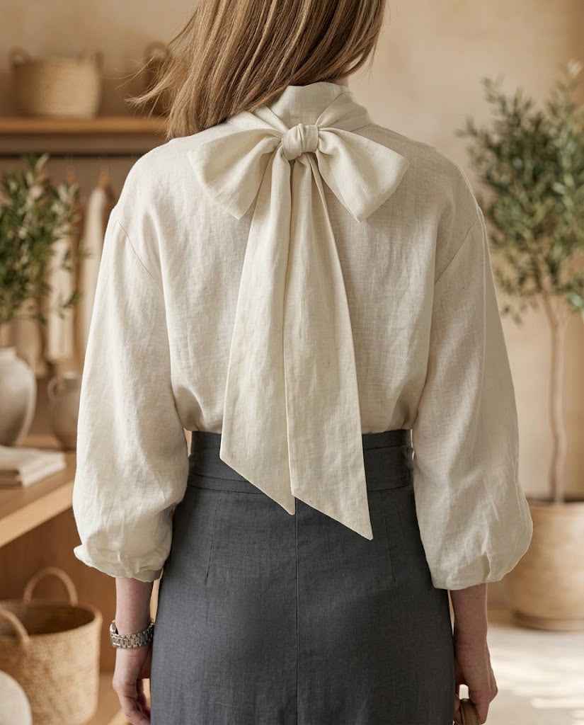 Sienna Women?s Side-Tie High-Waisted A-Line Midi Skirt