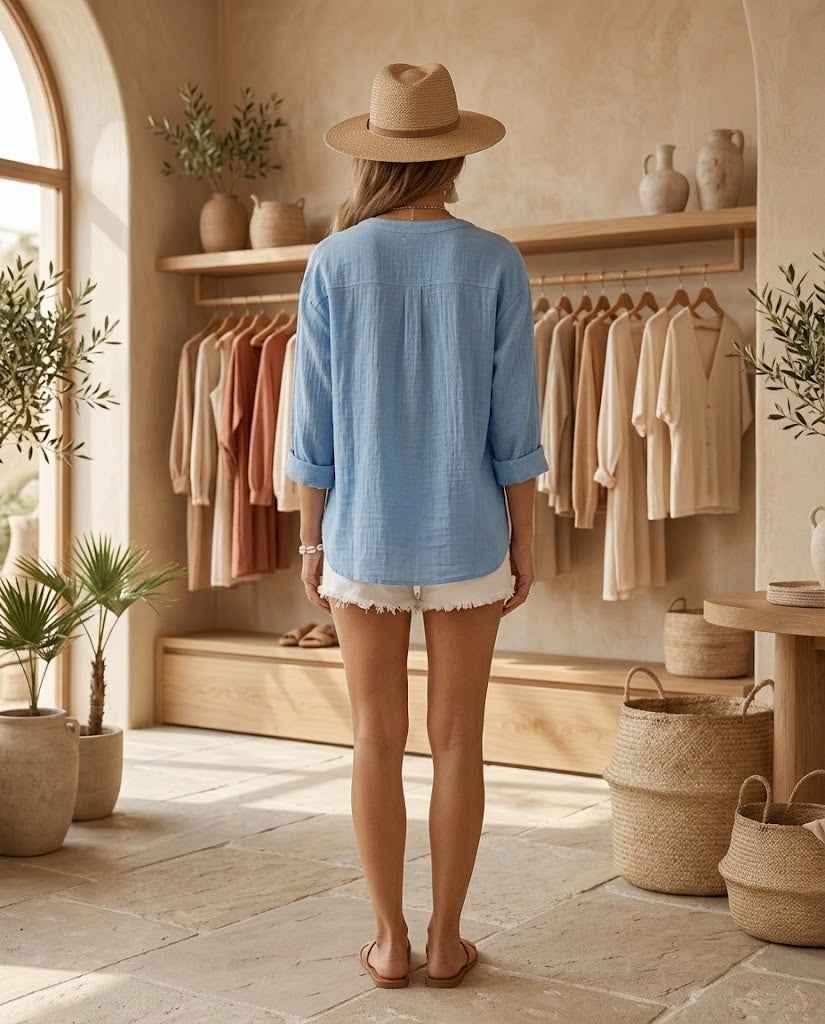 Isla | V-Neck Lace Trim Blouse