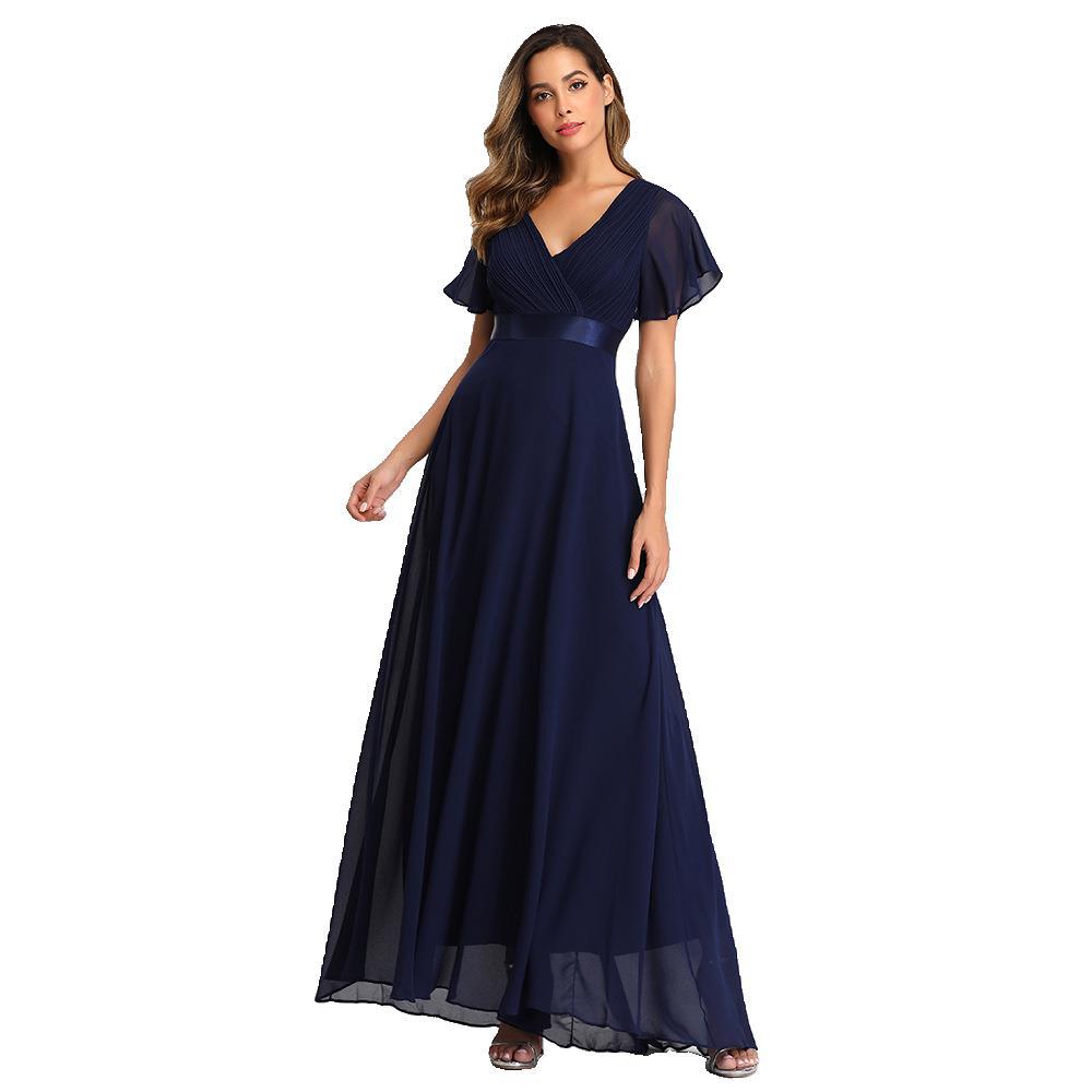Orelia | Short Sleeve V Neck Flowing Maxi Dress