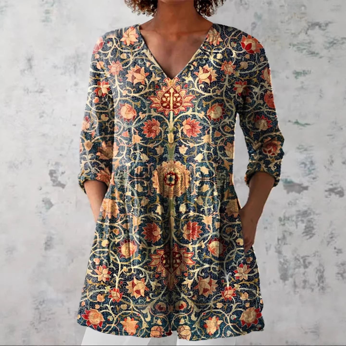 Chloe | Long Blouse with V-Neck
