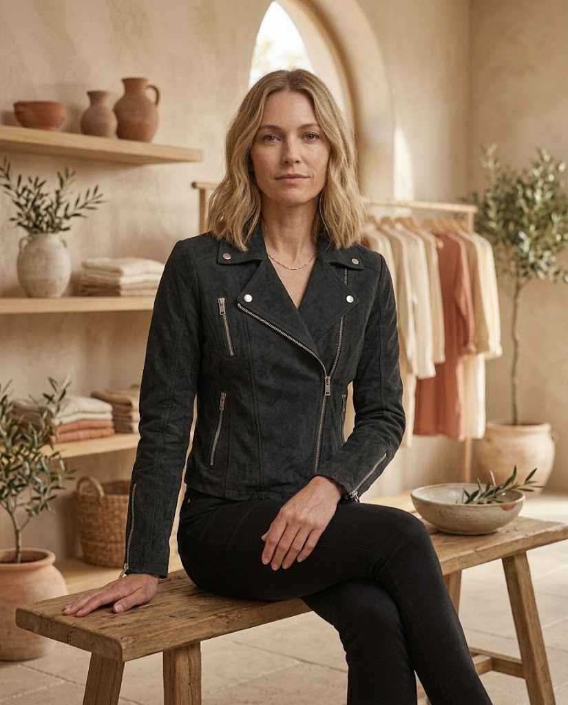 Women's Zip Up Slim Fit Biker Jacket