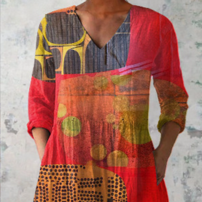 Lucie | Long Blouse with V-Neck