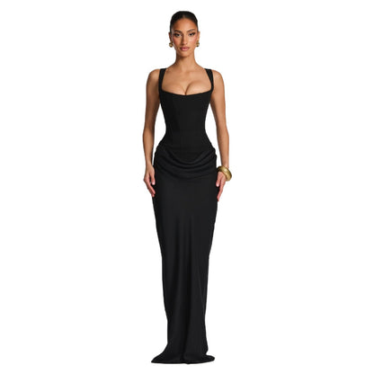 Sigler | Sleeveless Cowl Neck Fitted Maxi Dress