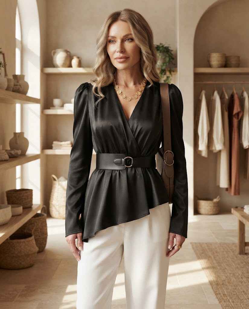 Lea | Long Blouse with V-Neck