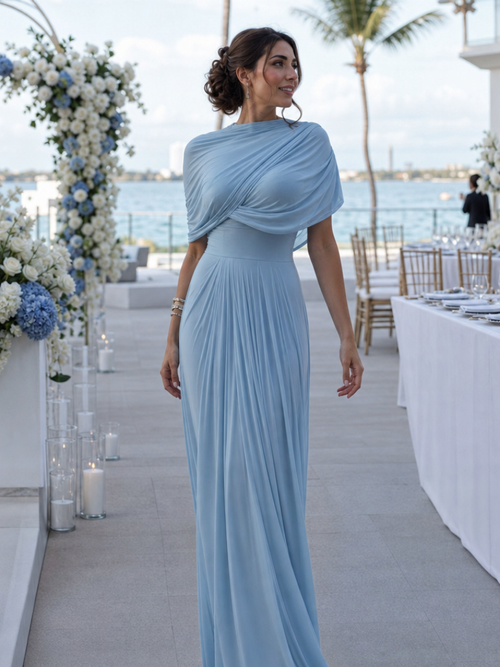Thael | One Shoulder Draped Bodice Maxi Dress