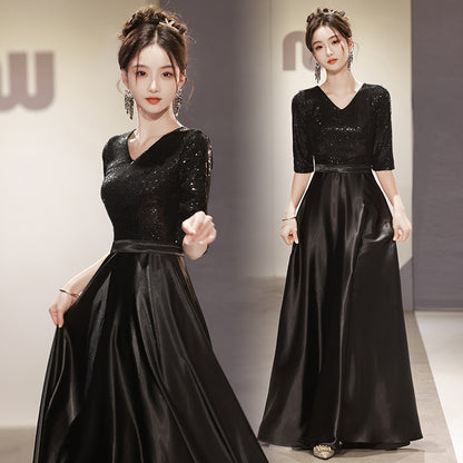 Mige | Short Flutter Sleeve Defined Waist Maxi Dress