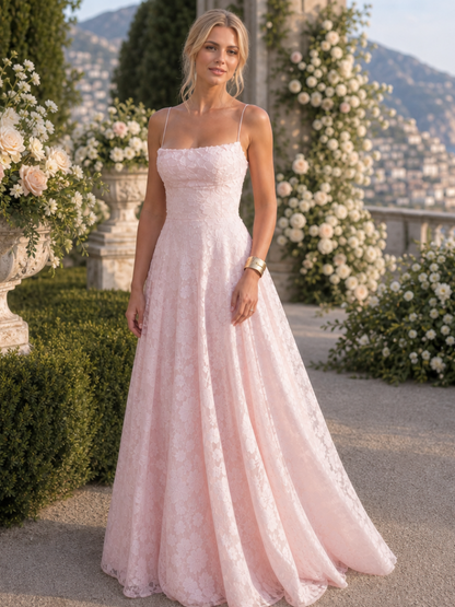 Valenne | Spaghetti Strap Full Lace Maxi Dress