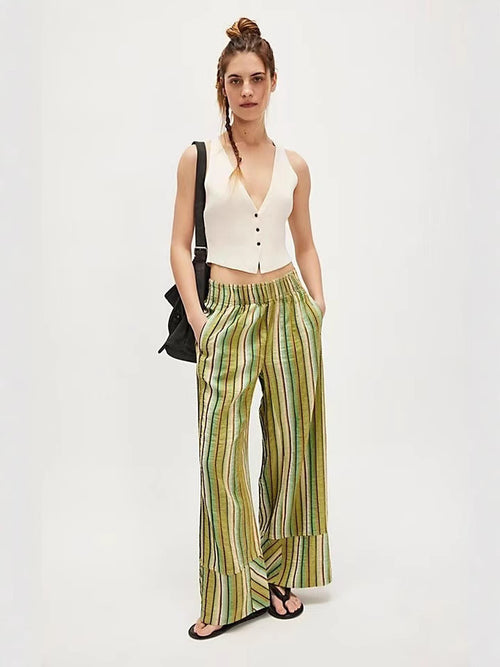 Lucia | Striped Wide-Leg Pants for Women