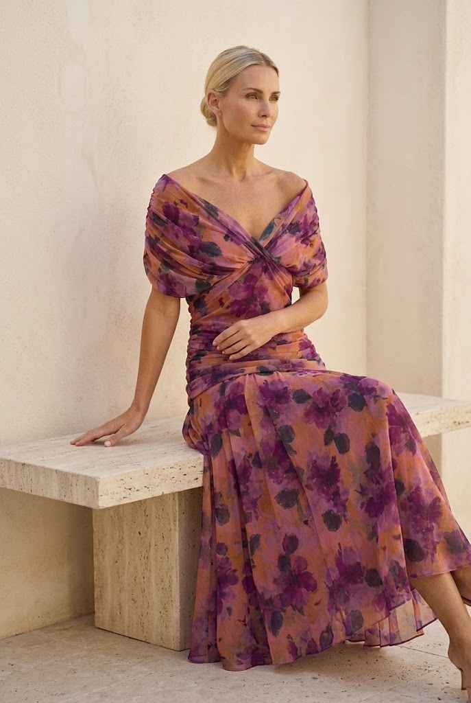 Calen | Off Shoulder Flow Midi Dress