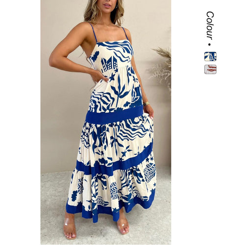 Lace Splicing Sleeveless Midi Dress