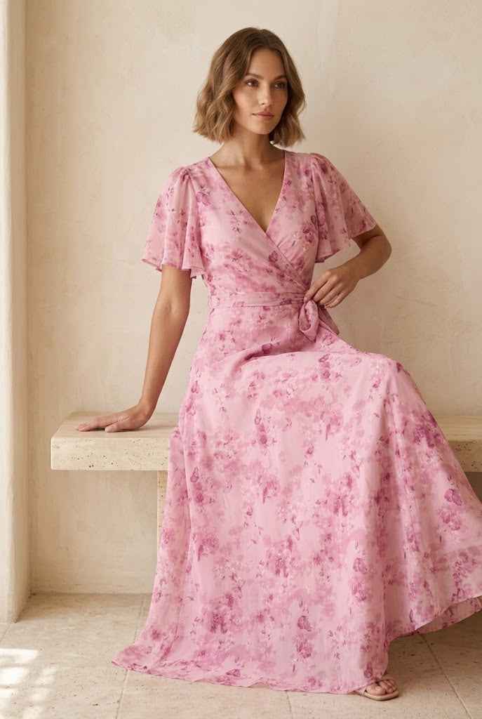 Vaelis | Flutter Sleeve Midi Dress