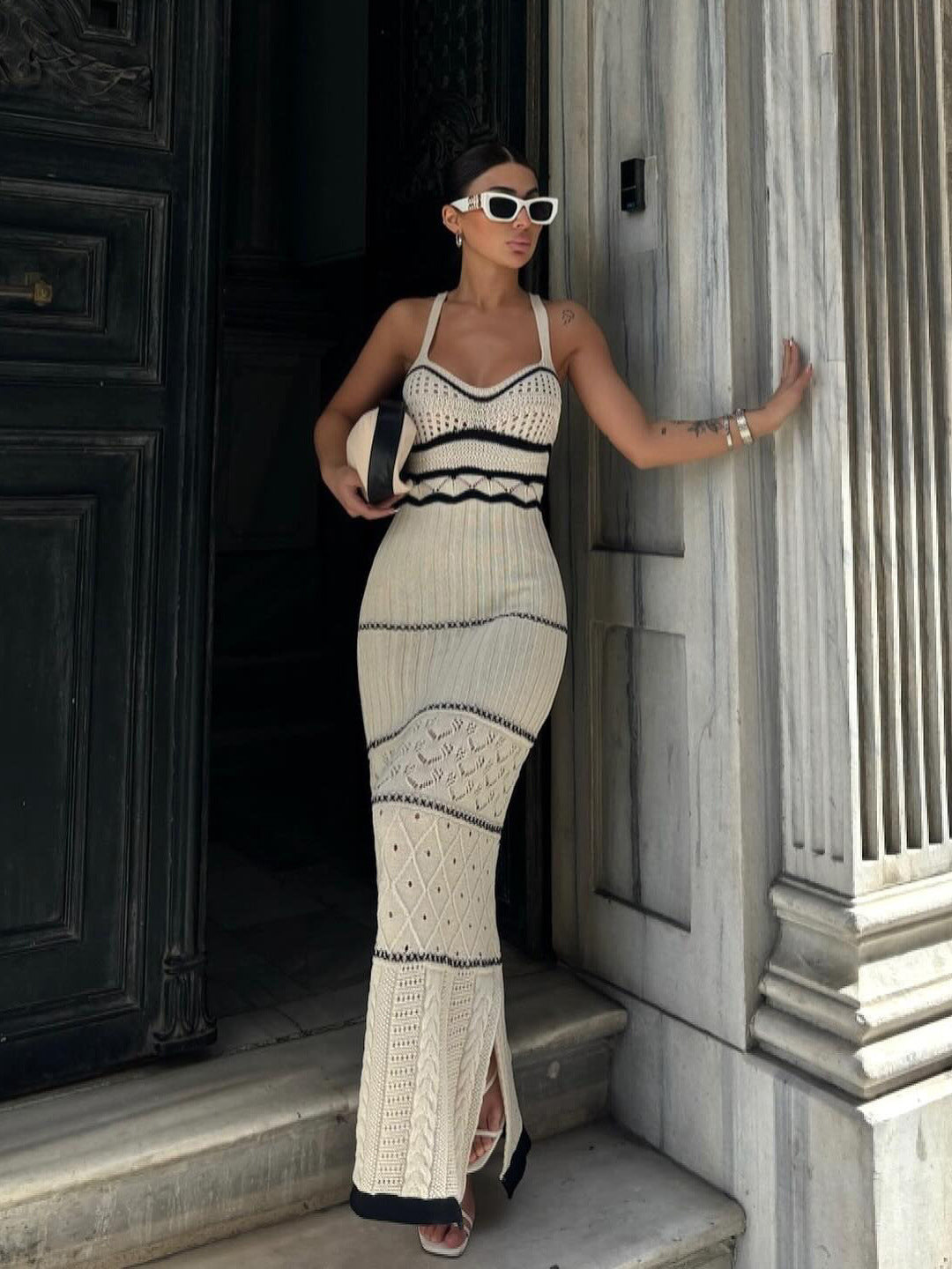 Valora | Spaghetti Strap Crochet Detail Maxi Dress