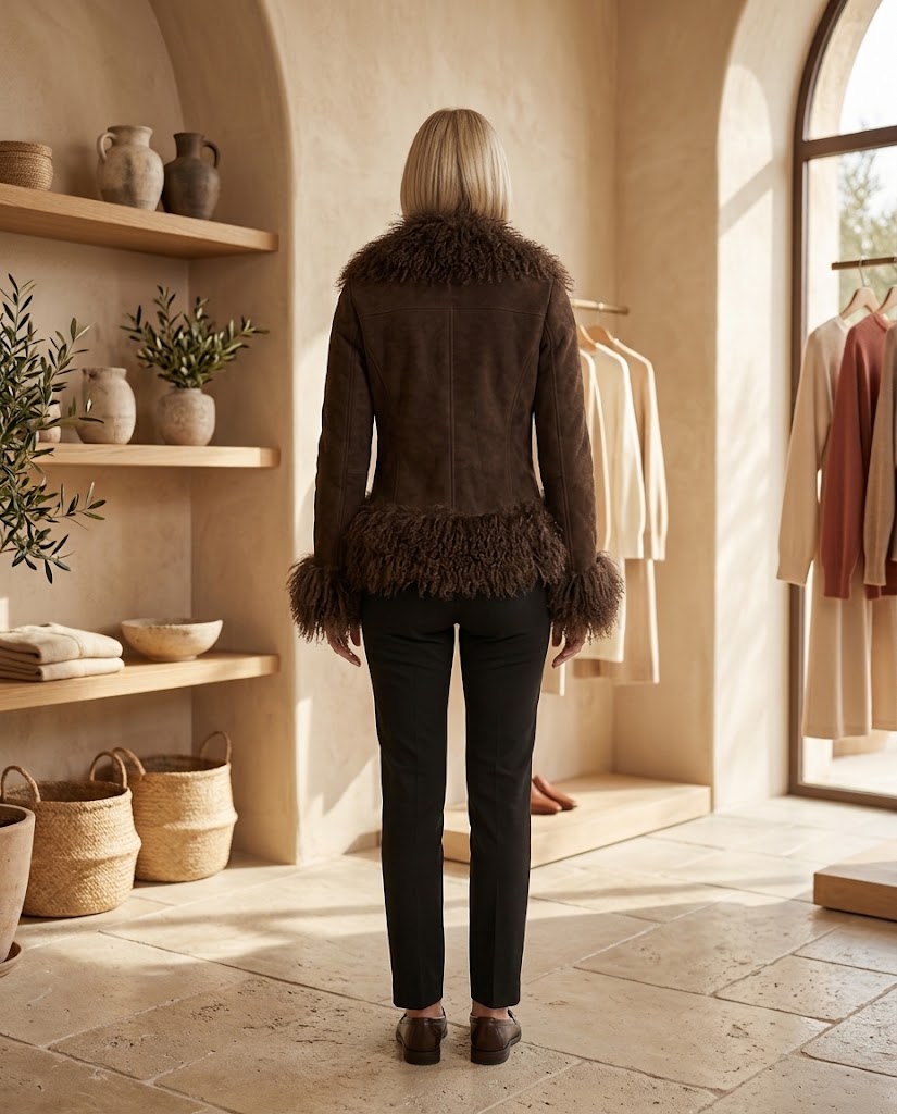 Women's Cropped Faux Fur Coat - Threadded