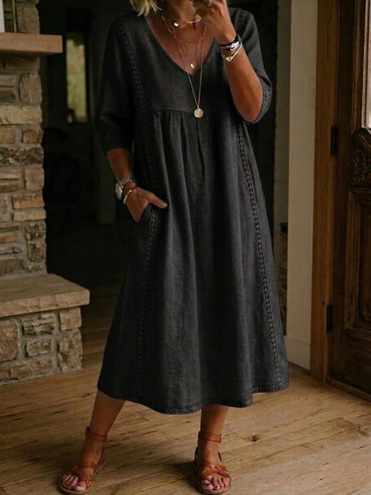 Clara | Peter Pan Collar Denim Dress
