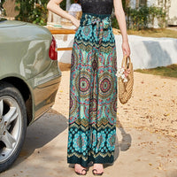 Green Floral Skirt Pants