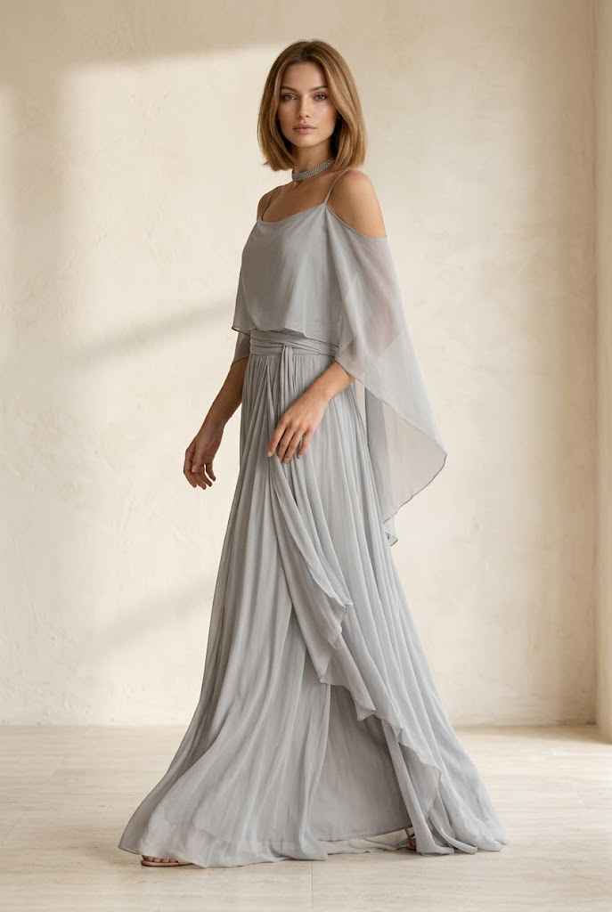 Marisol | Layered Drape Cold Shoulder Top Wide Leg Set