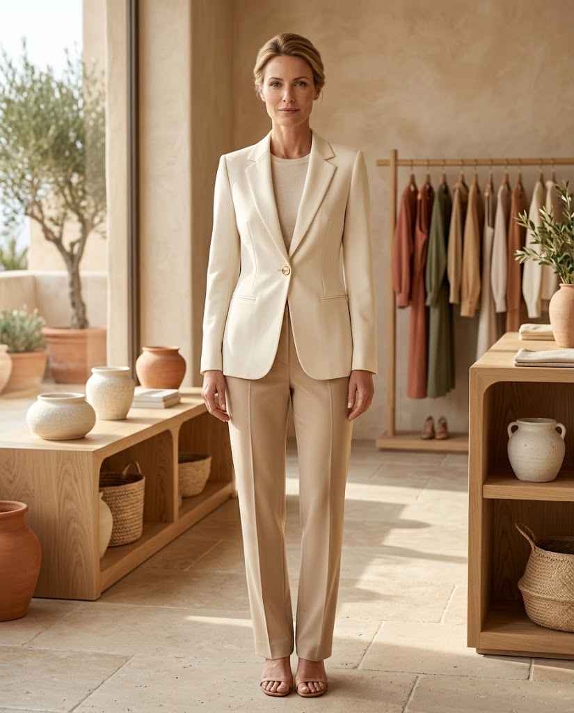 Lapel Collar Slim Fit Blazer for Women