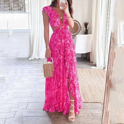 Alure | Sleeveless Ruffle Detail Midi Dress