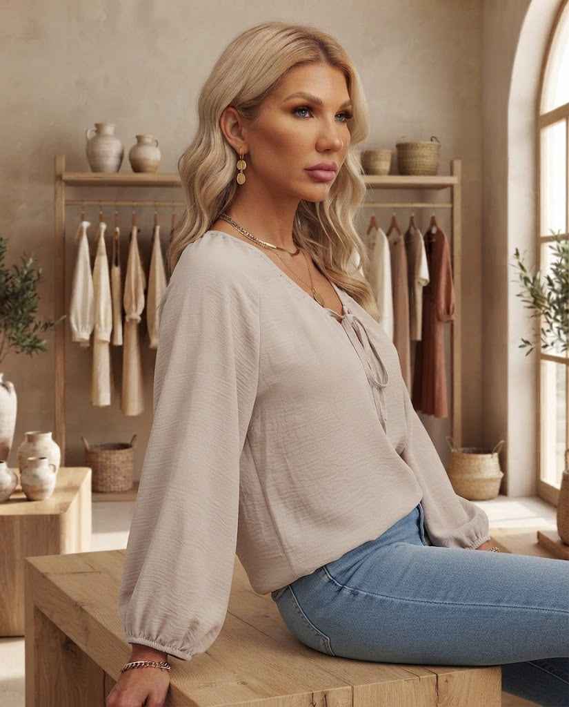 Clara | Long Blouse with V-Neck