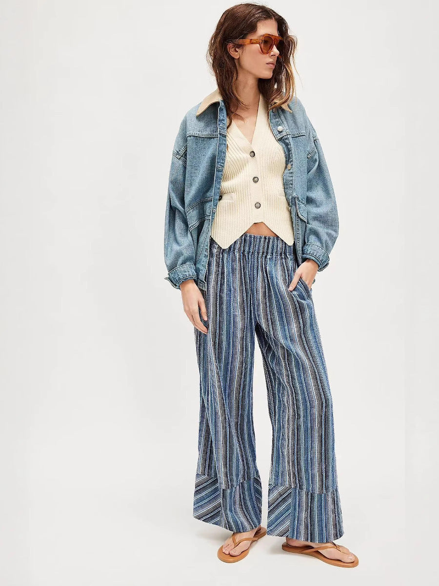 Lucia | Striped Wide-Leg Pants for Women