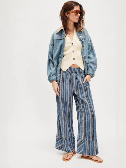 Lucia | Striped Wide-Leg Pants for Women