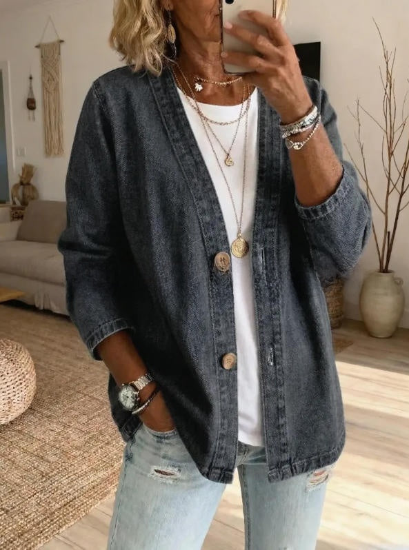 Dariah | Denim Button Coat