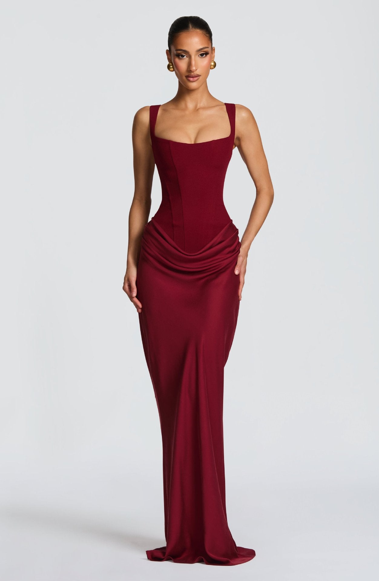 Sigler | Sleeveless Cowl Neck Fitted Maxi Dress