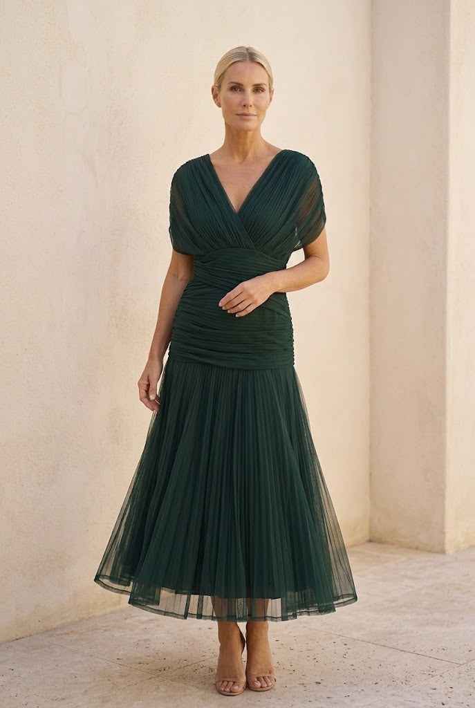 Calen | Off Shoulder Flow Midi Dress